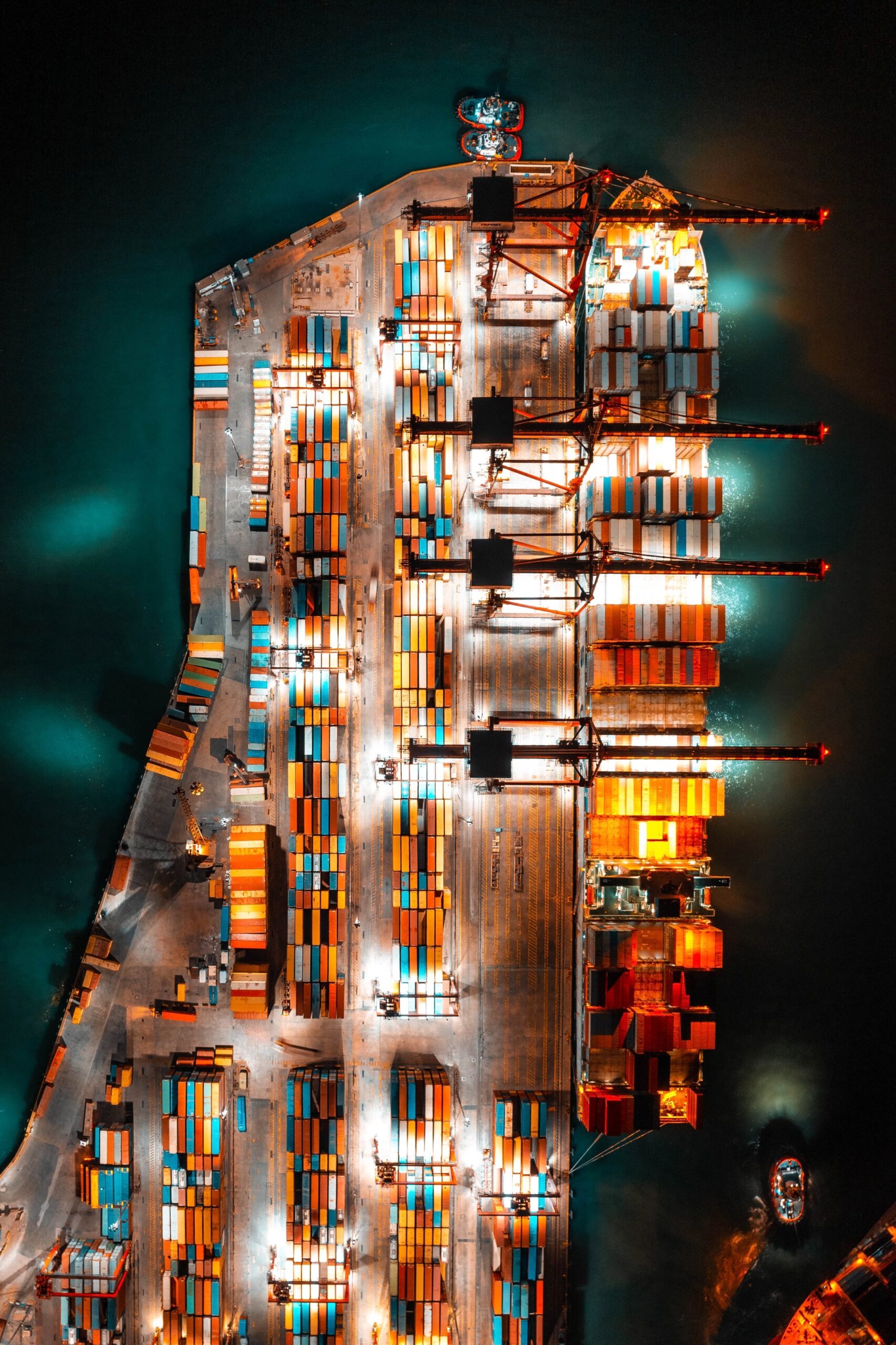 Sea Port At Night